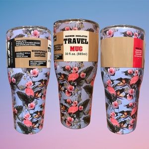 FLAMINGO PRINT Maximum Insulation Travel Mug 30oz Double Wall Tumbler